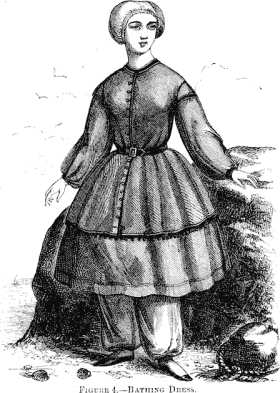 Vestido de praia de 1858.