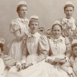 Portrait of a graduating class of nurses ca. late 1890s.